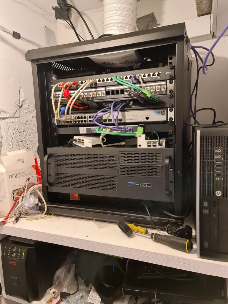 A photo of the server rack